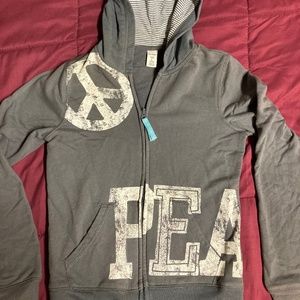 NWOT Old Navy Peace Zip Hoodie Jacket For Girls